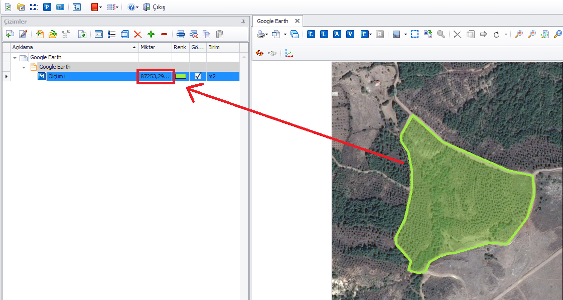 Google Earth Arazi Hesabı - Kolay Metraj - Arazi Metrajı